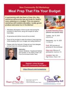 Meal Prep Classes July