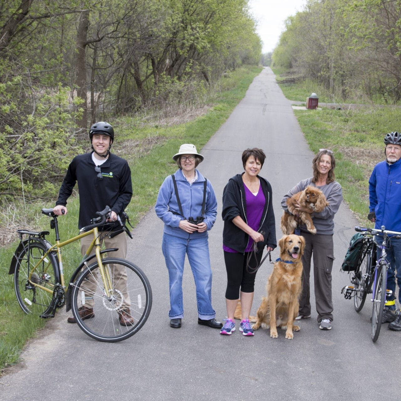 Citizens Standing on Bike Trail